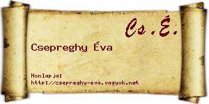 Csepreghy Éva névjegykártya