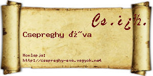 Csepreghy Éva névjegykártya