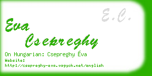 eva csepreghy business card